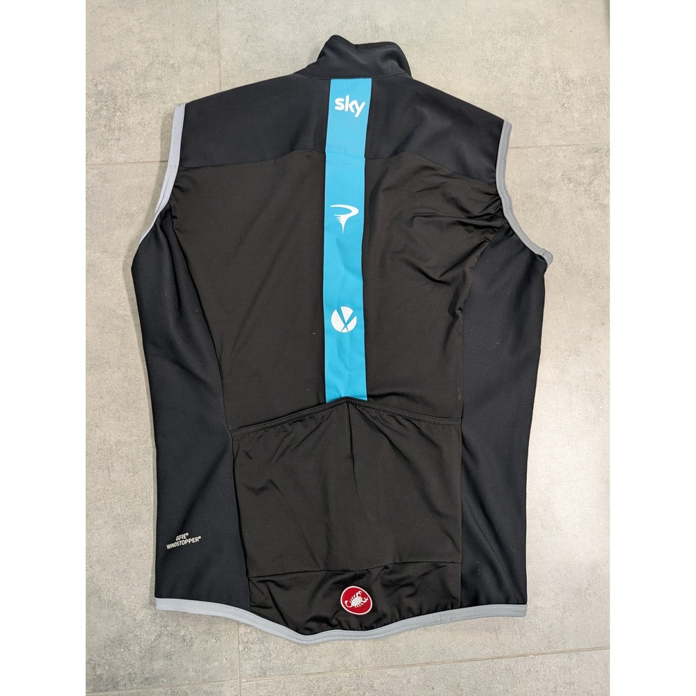 Castelli Perfetto Team Sky Cycling Vest Mens Large Black Gore Windstopper Gilet - Picture 8 of 13